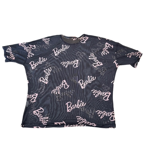 Barbie X Misguided Black Netted T-shirt Size 10 UK Womens T-shirt - Picture 9 of 9